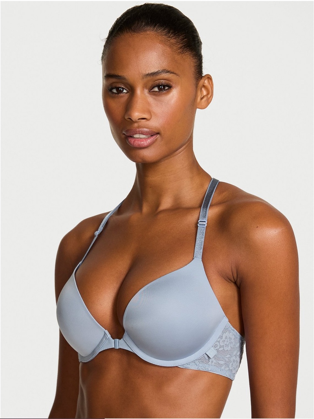 NWT Victoria's Secret Front Close
Sexy Tee Lacie Push-Up Bra Blue/Grey 36B